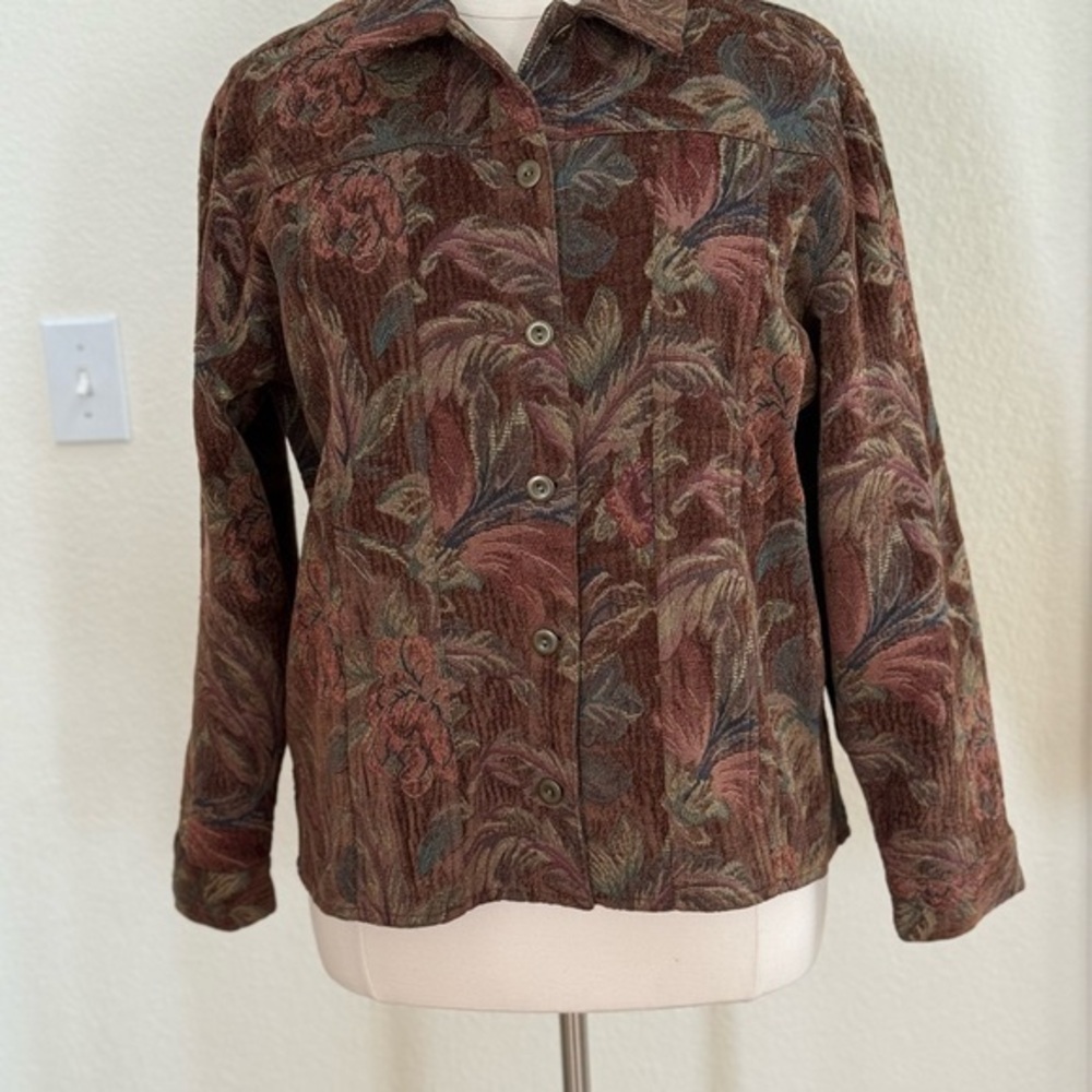 Chico’s Floral Button-Up Jacket size 16 (Chicos size 3)